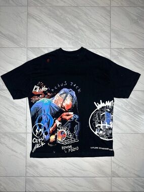 Cactus Jack Black Graphic Tee - Multi Color Print